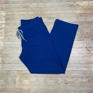 Figs Women’s Livingston Basic Scrub Pants Straight Leg Size L Royal Blue PO 1657